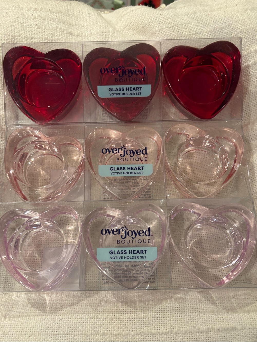 Glass Heart Candle Votives NIB ♥️🩷💗